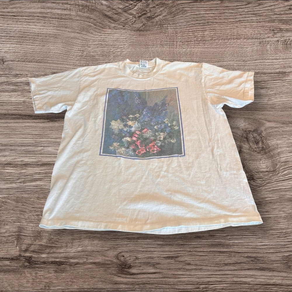 Anvil Graphic T-Shirt Boston MFA Floral Artwork PreShrunk 100% Cotton Size XL
